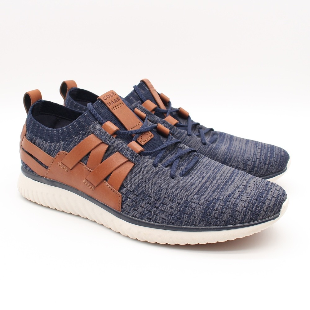 Cole Haan Grandmotion Woven Sneakers Mens Size 10.5M Blue Brown Casual Lace Up